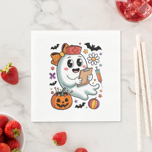 Herfst Vibes Ghost Nurse Autumn Servet (Insitu)