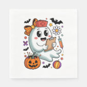 Herfst Vibes Ghost Nurse Autumn Servet (Voorkant)