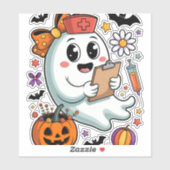 Herfst Vibes Ghost Nurse Autumn Sticker (Vel)