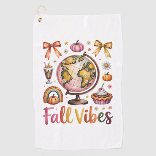 Herfst Vibes Golfhanddoek (Voorkant)