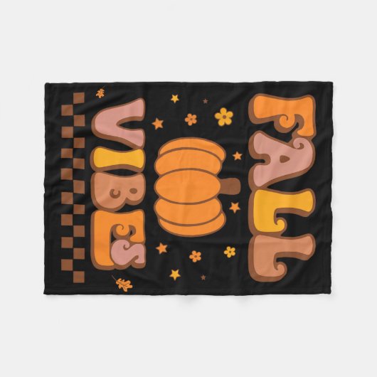 Herfst Vibes  Groovy Autumn Season Retro dan Fleece Deken (Voorkant (Horizontaal))