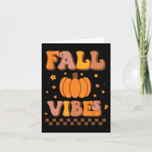 Herfst Vibes Groovy Autumn Season Retro dan Kaart