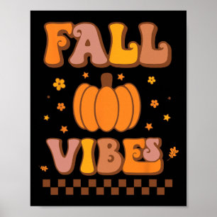 Herfst Vibes Groovy Autumn Season Retro dan Poster