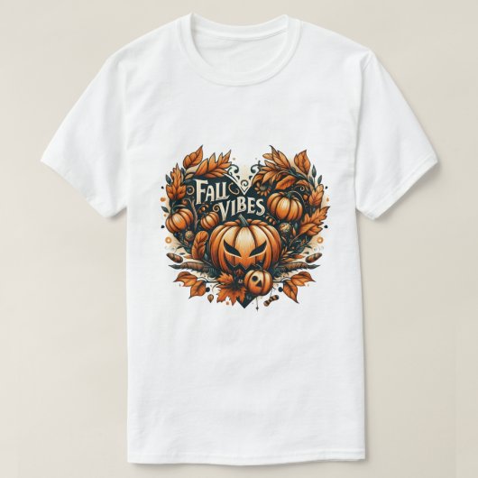 Herfst Vibes Halloween Pumpkin Design T-shirt (Design voorkant)