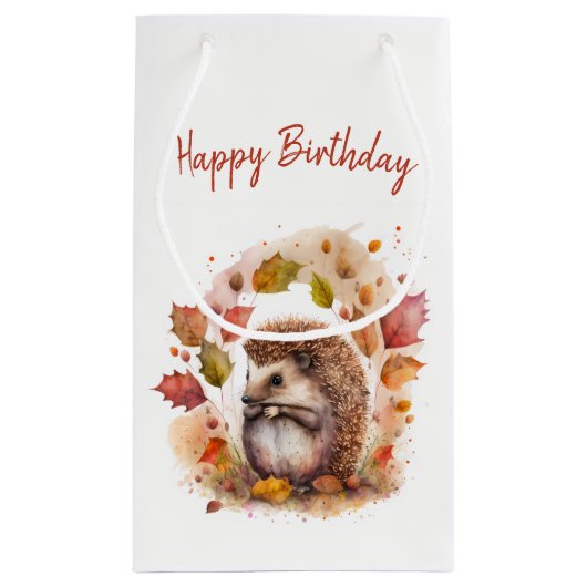 Herfst vibes Hedgehog - Verjaardag Klein Cadeauzakje (Achterkant)