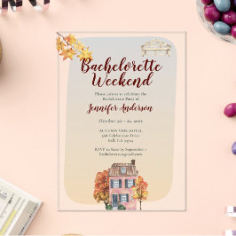 Herfst Vibes Herfst Rustieke vrijgezellenfeest Acryl Uitnodigingen