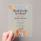 Herfst Vibes Herfst Rustieke vrijgezellenfeest Acryl Uitnodigingen (Insitu (Draagbaar))