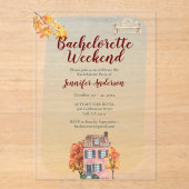 Herfst Vibes Herfst Rustieke vrijgezellenfeest Acryl Uitnodigingen (Voorkant)
