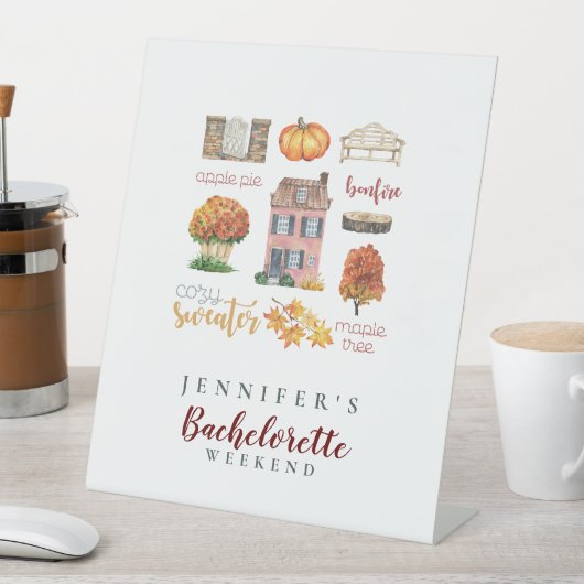 Herfst Vibes Herfst Rustieke vrijgezellenfeest Reclamebord Met Voetstuk (Insitu)