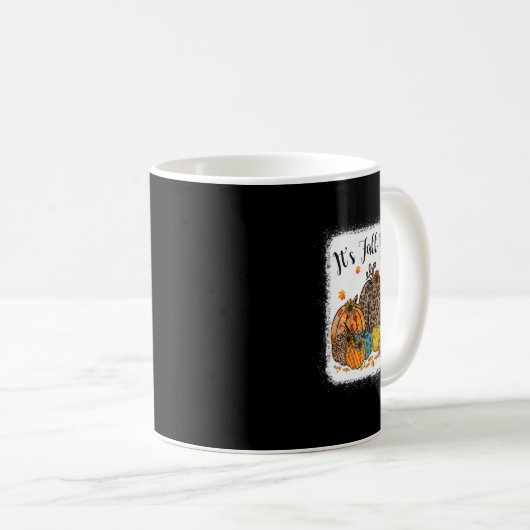 Herfst Vibes Het is Herfst Y'all Leopard Pumpkin A Koffiemok (Voorkant rechts)