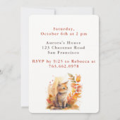 Herfst vibes Kitten - Verjaardagsuitnodiging Kaart (Achterkant)