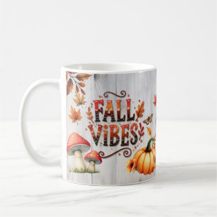Herfst Vibes Kleurrijke pompoenen en bladeren Koffiemok