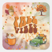 Herfst Vibes Kleurrijke Sticker (Voorkant)