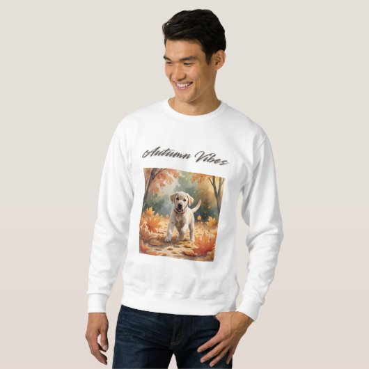 Herfst Vibes Labrador Puppy Sweatshirt (Voorkant volledig)