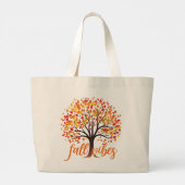 Herfst Vibes Landscape Grote Tote Bag (Achterkant)