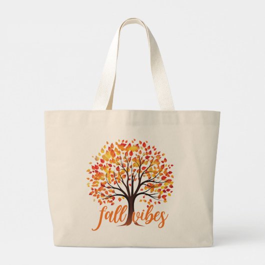 Herfst Vibes Landscape Grote Tote Bag (Achterkant)