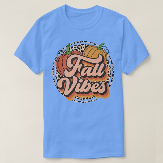 Herfst Vibes Leopard Pumpkin herfst T-shirt (Design voorkant)