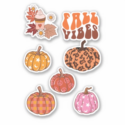 Herfst Vibes Leuke Pompoen Stickers (Voorkant)