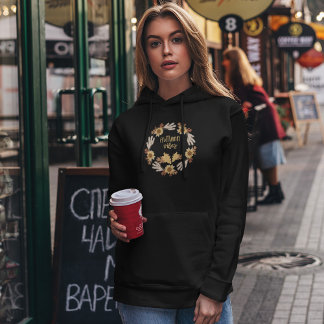 Herfst Vibes met zonnebloemen en herfst Leaves Hoodie