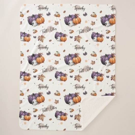 Herfst vibes naadloos patroon sherpa deken (Voorkant)