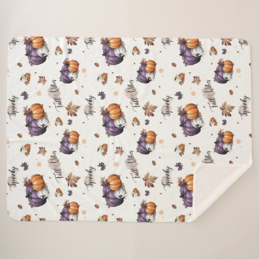 Herfst vibes naadloos patroon sherpa deken (Voorkant (horizontaal))