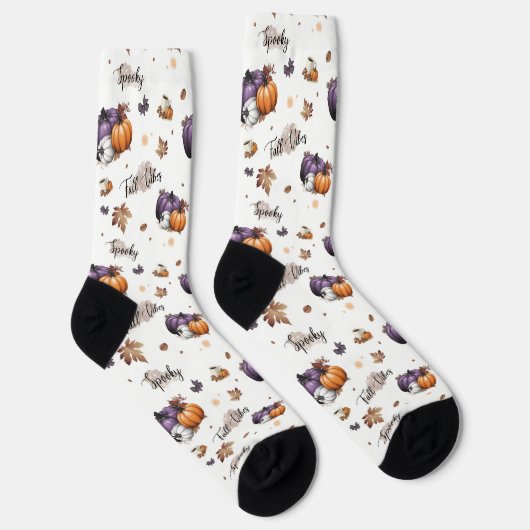 Herfst vibes naadloos patroon sokken (Rechts)