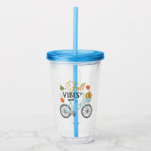 Herfst vibes op de fiets acryl drinkbeker (Voorkant)
