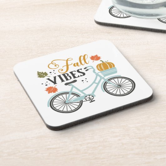 Herfst vibes op de fiets bier onderzetter (Linkerzijde)