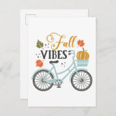 Herfst vibes op de fiets briefkaart (Voorkant / Achterkant)