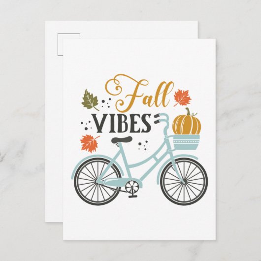 Herfst vibes op de fiets briefkaart (Voorkant / Achterkant)