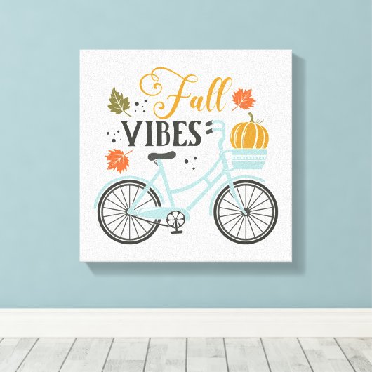Herfst vibes op de fiets canvas afdruk (Insitu (Houten vloer))