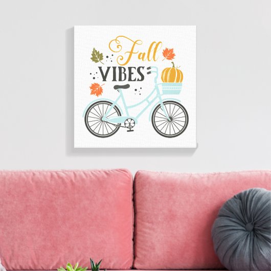 Herfst vibes op de fiets canvas afdruk (Insitu (Woonkamer))
