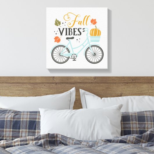 Herfst vibes op de fiets canvas afdruk (Insitu (Slaapkamer))