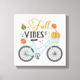 Herfst vibes op de fiets canvas afdruk