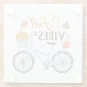 Herfst vibes op de fiets glazen onderzetter (Achterkant)
