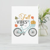 Herfst vibes op de fiets kaart (Staand voorkant)