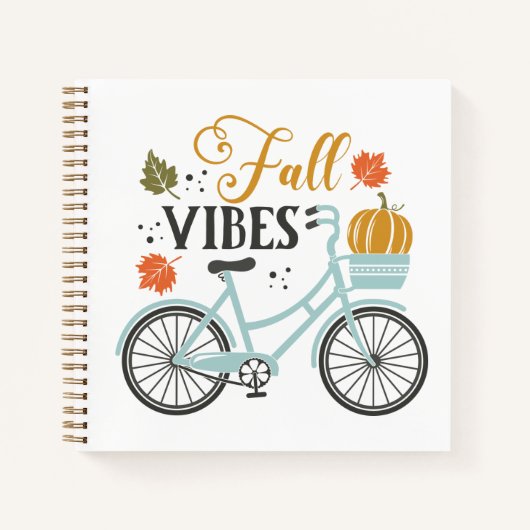 Herfst vibes op de fiets notitieboek (Voorkant)