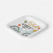 Herfst vibes op de fiets papieren bordje (Gebogen)