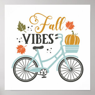 Herfst vibes op de fiets poster