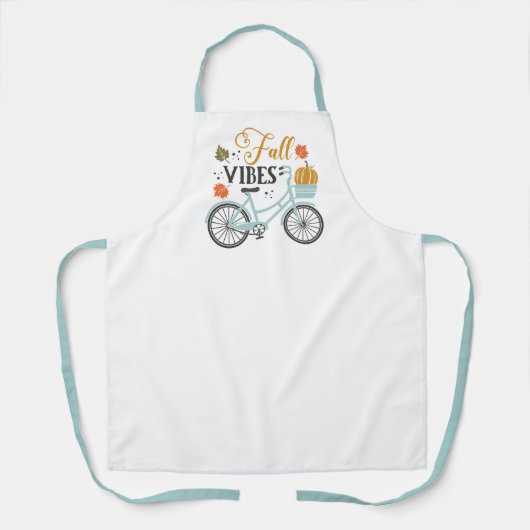 Herfst vibes op de fiets schort (Voorkant)