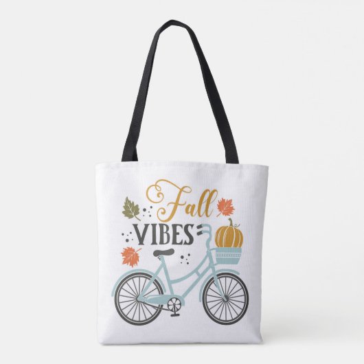 Herfst vibes op de fiets tote bag (Achterkant)