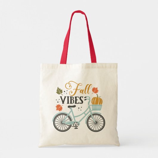 Herfst vibes op de fiets tote bag (Achterkant)