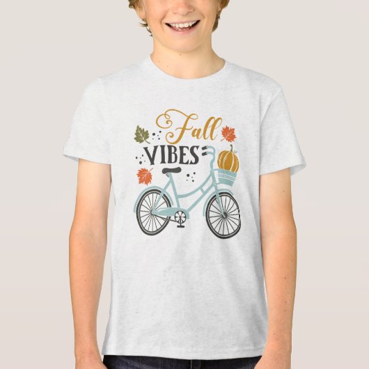 Herfst vibes op de fiets Tri-Blend shirt (Voorkant)