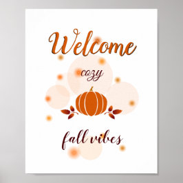 herfst vibes oranje pompoen poster