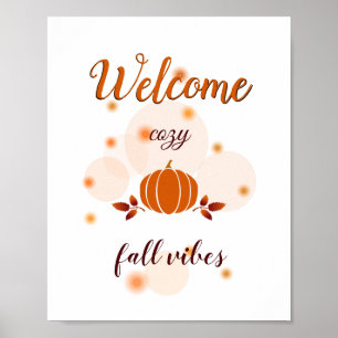 herfst vibes oranje pompoen poster