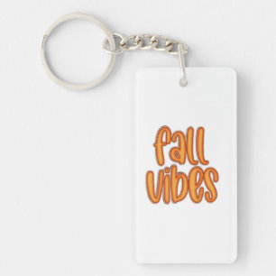 🍂 Herfst Vibes Oranje Tekst Graphic Sleutelhanger