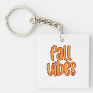 🍂 Herfst Vibes Oranje Tekst Graphic Sleutelhanger
