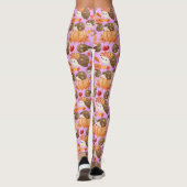 Herfst vibes Patroon Porcupine Roze BG Leggings (Achterkant)