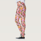 Herfst vibes Patroon Porcupine Roze BG Leggings (Links)