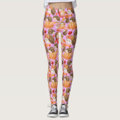Herfst vibes Patroon Porcupine Roze BG Leggings (Voorkant)